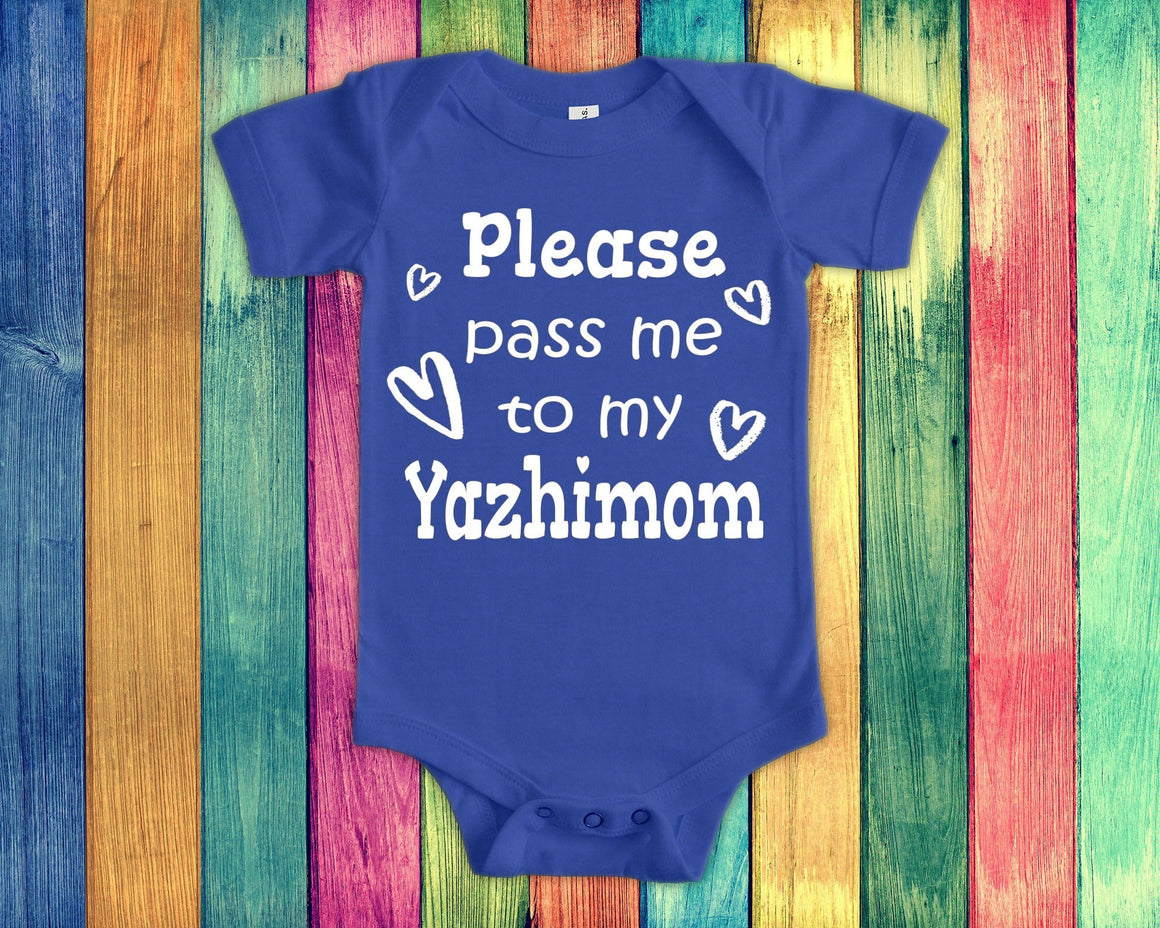 Pass Me To Yazhimom Grandma Baby Bodysuit for Indian Grandmothers Native to Washington State - Great for Pregnancy Reveal Announcement