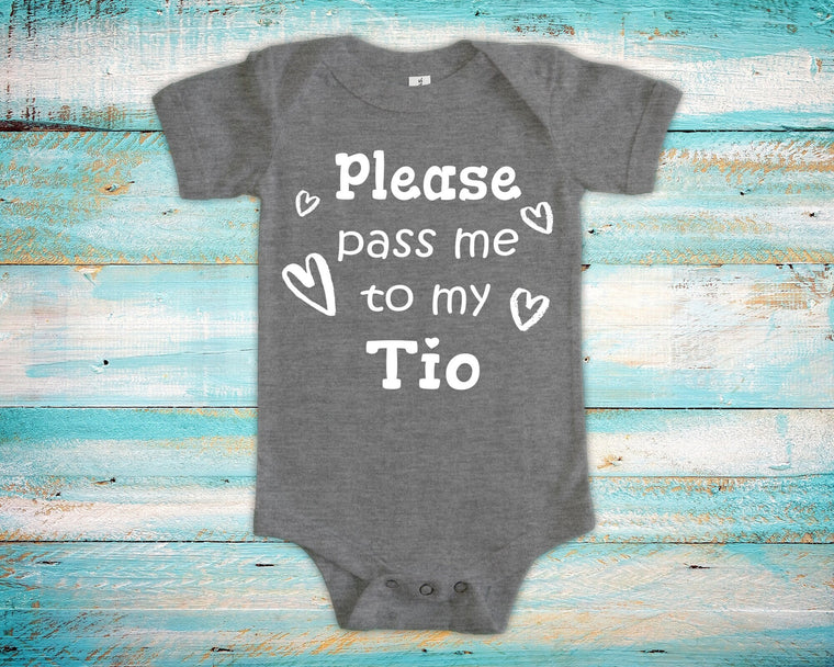 Pass Me To Tio Cute Baby Bodysuit, Tshirt or Toddler Shirt Mexican Spanish Uncle Gift or Pregnancy Announcement