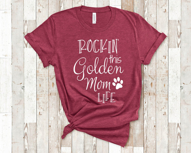 Rockin This Life Golden Mom Tshirt Dog Owner Gifts  - Funny Golden Retriever Shirt Gifts for Golden Lovers