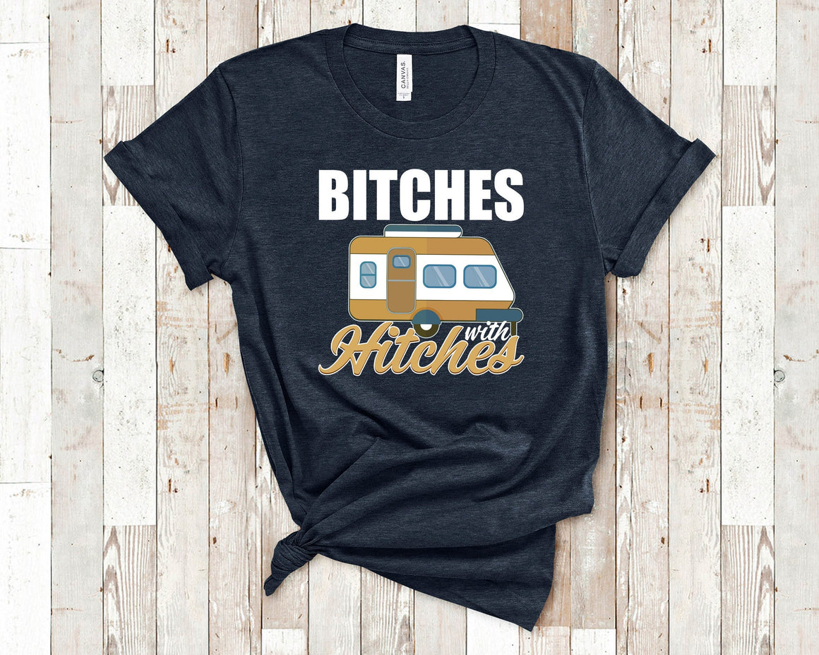 Bitches with Hitches Funny Camping Glamping T-Shirt, Long Sleeve Shirt, Sweatshirt for Women