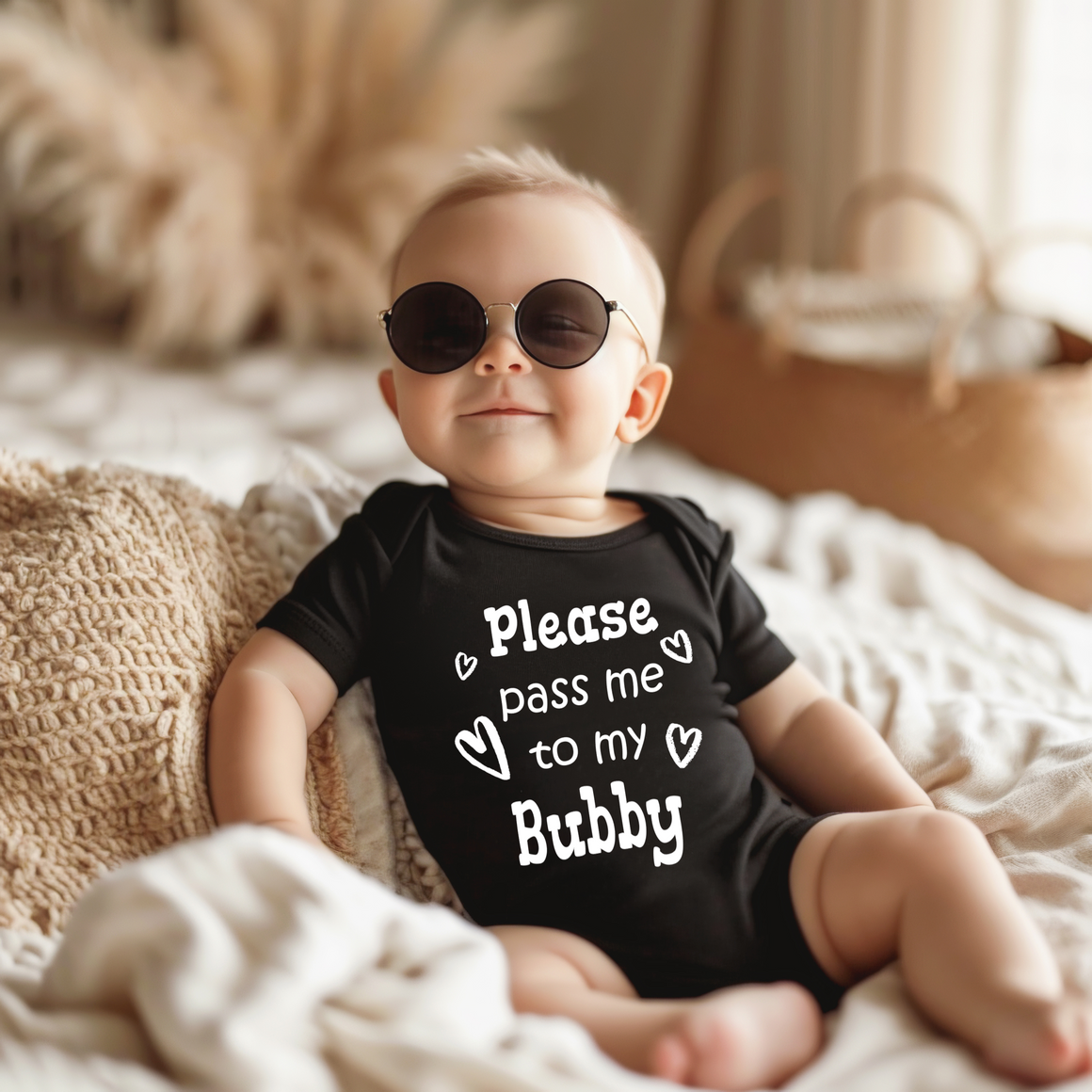 Pass Me To Bubby Cute Bodysuit, Tshirt or Toddler Shirt Israel Israeli Jewish Yiddish Grandmother Gift or Pregnancy Announcement