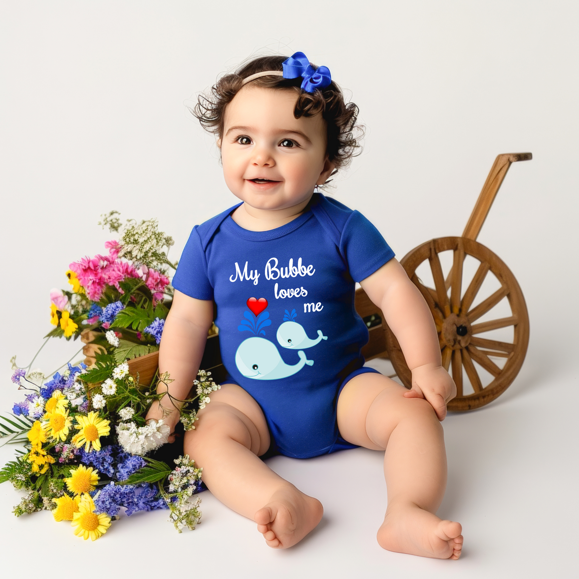 Bubbe Loves Me Cute Whale Baby Bodysuit, Tshirt or Toddler Shirt Israeli Jewish Yiddish Grandmother Gift or Pregnancy Reveal Announcement