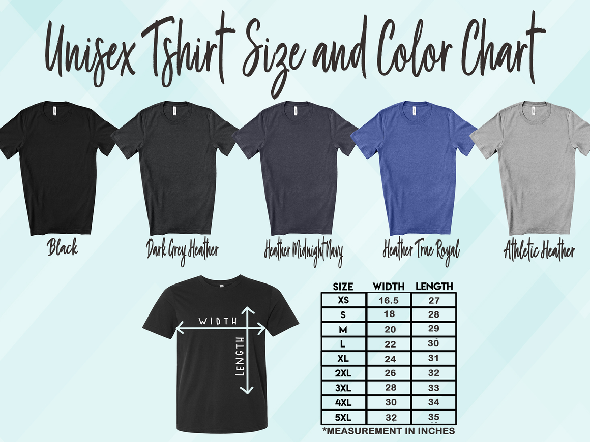 a group of men's tshirt sizes and color chart