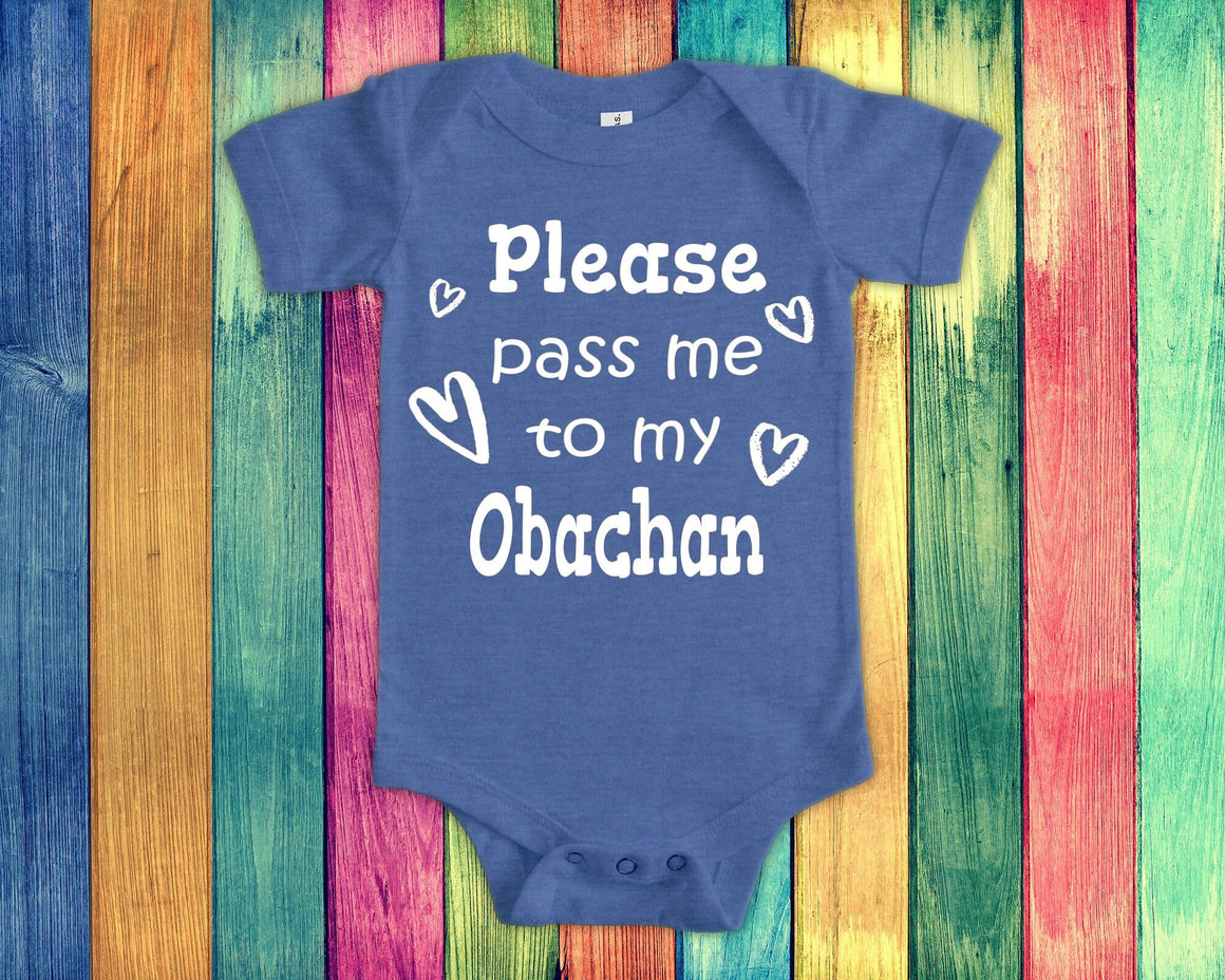 Pass Me To Obachan Cute Grandma Baby Bodysuit, Tshirt or Toddler Shirt Japan Japanese Grandmother Gift or Pregnancy Announcement