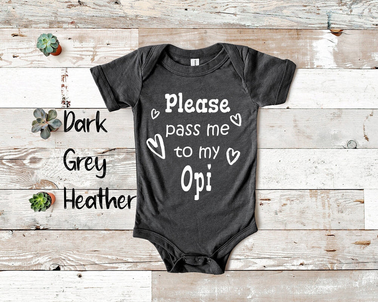 Pass Me To Opi Cute Grandpa Baby Bodysuit, Tshirt or Toddler Shirt Germany German Grandfather Gift or Pregnancy Announcement