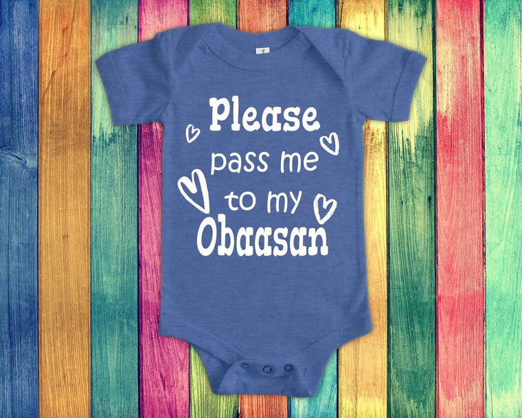 Pass Me To Obaasan Cute Grandma Baby Bodysuit, Tshirt or Toddler Shirt Japan Japanese Grandmother Gift or Pregnancy Announcement