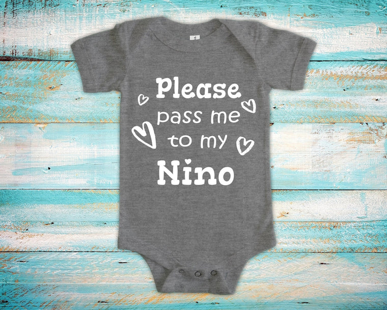 Pass Me To Nino Cute Baby Bodysuit, Tshirt or Toddler Shirt Mexican Spanish Godfather Gift or Pregnancy Announcement