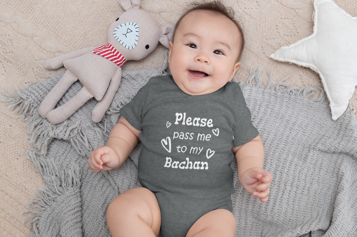 Pass Me To Bachan Cute Grandma Baby Bodysuit, Tshirt or Toddler Shirt Japan Japanese Grandmother Gift or Pregnancy Announcement