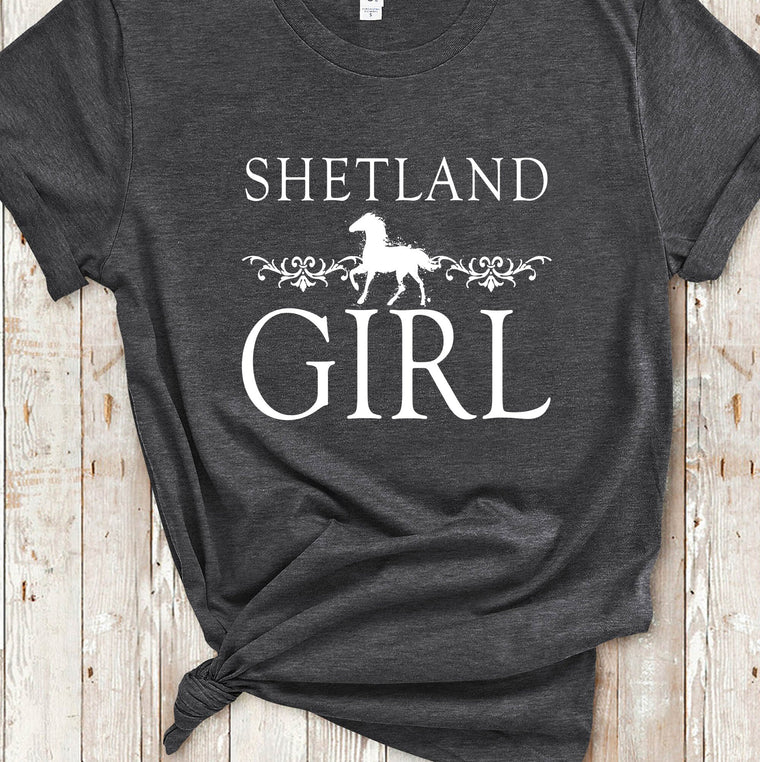 Shetland Horse Girl T Shirt - Great Shetland Horse Gifts for Girls or Women Horse Lover Apparel