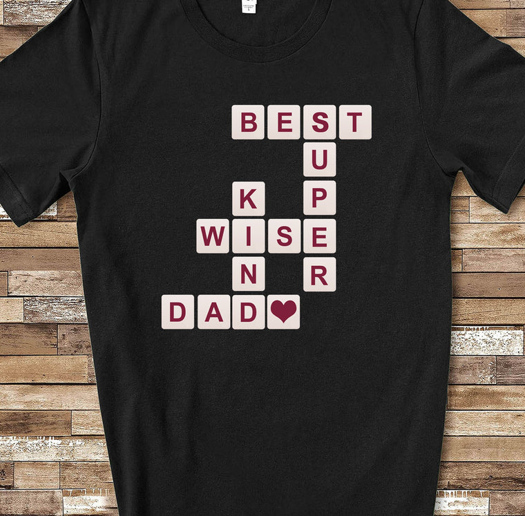 Crossword Best Dad Shirt for Father or Daddy Gifts Great Birthday Christmas or Father's Day Gift from Daughter Son or Wife