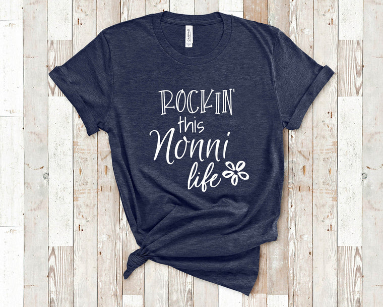 Rockin This Nonni Life Tshirt Gift from Daughter Son Granddaughter or Grandson - Funny Nonni Grandmother Birthday Mother's Day or Christmas