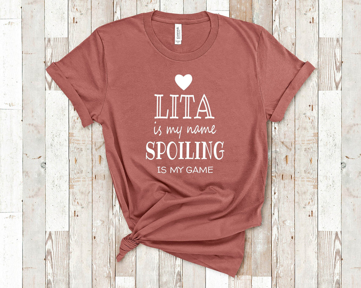 Lita Is My Name Grandma Tshirt, Long Sleeve Shirt and Sweatshirt Spanish Mexican Grandmother Gift Idea for Mother's Day, Birthday, Christmas or Pregnancy Reveal Announcement
