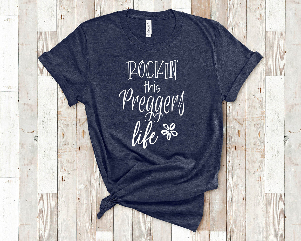 Rockin This Life Cute Preggers Tshirt Gift for Pregnant Friend - Rockin Life Funny Pregnant Shirt Pregnancy Gifts