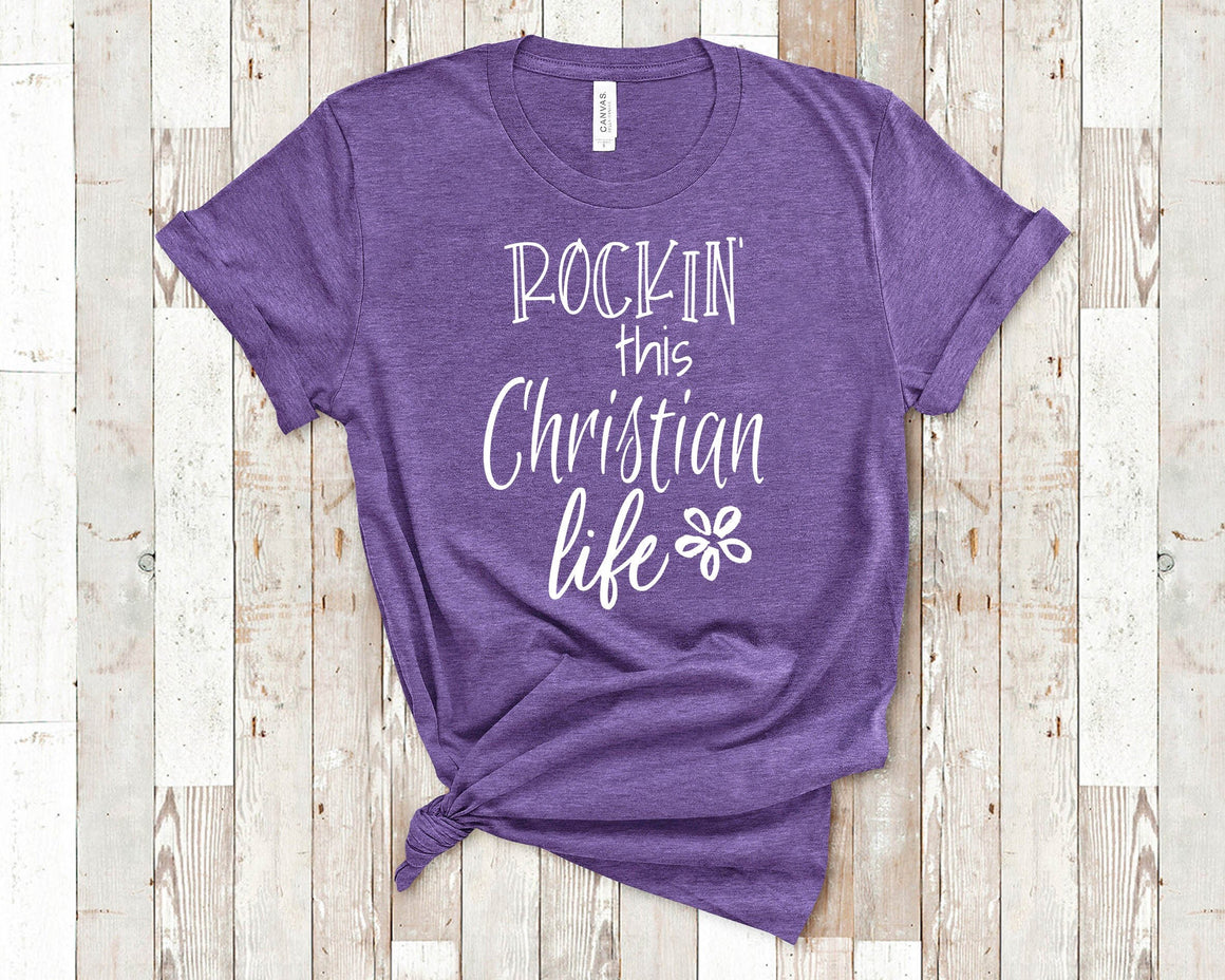 Rockin Christian Life Faith Tshirt Inspirational Womens Gift - Rockin Life Funny Christian Tshirt Religious Gifts for Women