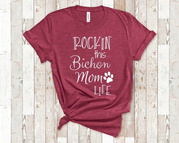 Rockin This Life Bichon Mom Tshirt Dog Owner Gifts  - Funny Bichon Frise Shirt Gifts for Bichon Lovers