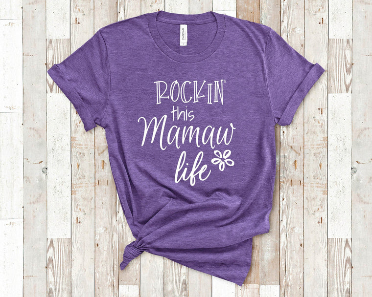 Rockin This Mamaw Life Tshirt Gift from Grandkids - Funny Mamaw Shirt Grandmother Birthday Mother's Day Gifts for Mamaw Grandma