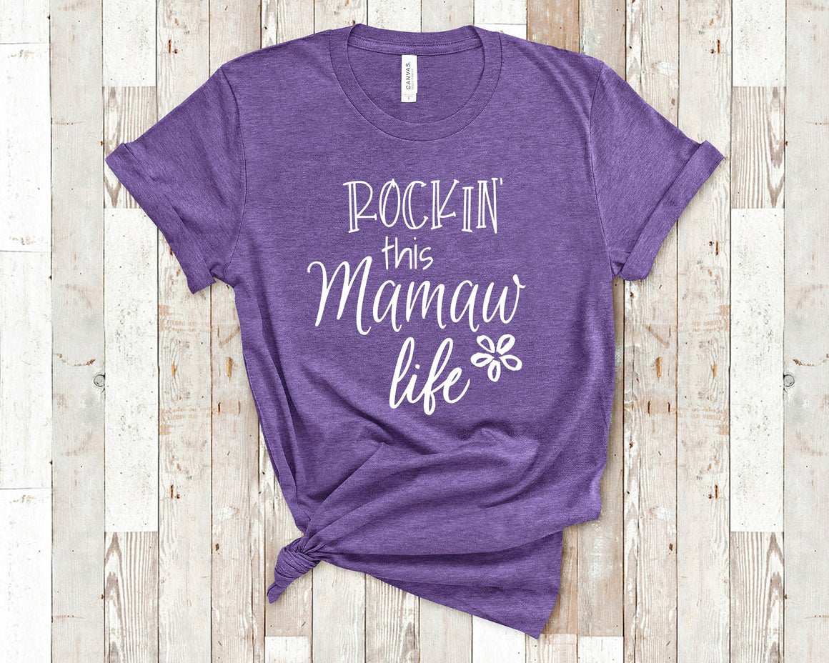 Rockin This Mamaw Life Tshirt Gift from Grandkids - Funny Mamaw Shirt Grandmother Birthday Mother's Day Gifts for Mamaw Grandma
