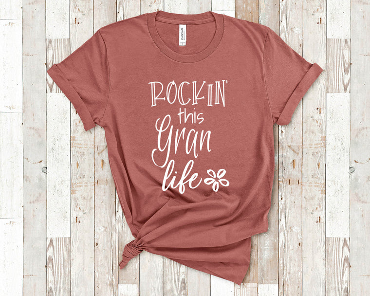 Rockin This Gran Life Tshirt Gift for Grandmother - Funny Gran Shirt Grandmother Birthday Mother's Day Gifts for Gran