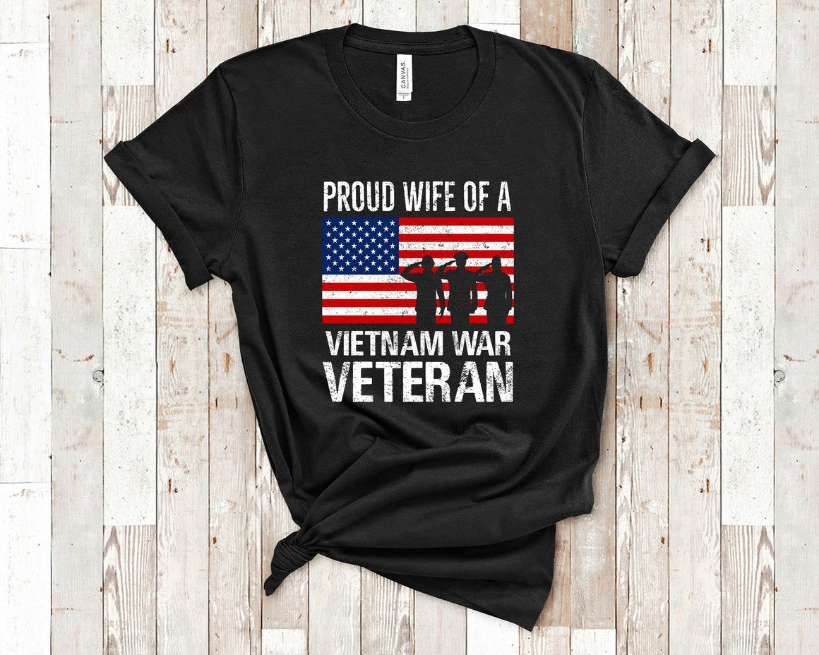 Proud Wife of a Vietnam War Veteran Family Shirt for Husband Wives Matching Memorial Day or Veterans Day Tshirt