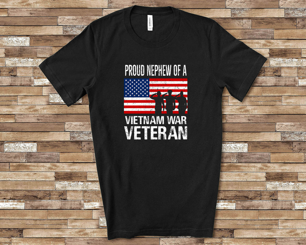 Proud Nephew of a Vietnam War Veteran Family Shirt for Uncle Nephews Matching Memorial Day or Veterans Day Tshirt