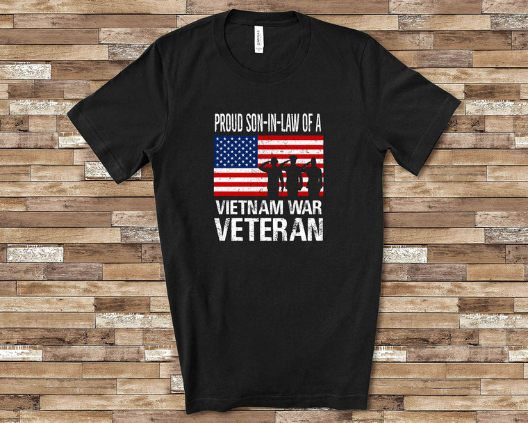 Proud Son-In-Law of a Vietnam War Veteran Family Shirt for Father-In-Law Son-In-Laws Matching Memorial Day or Veterans Day Tshirt