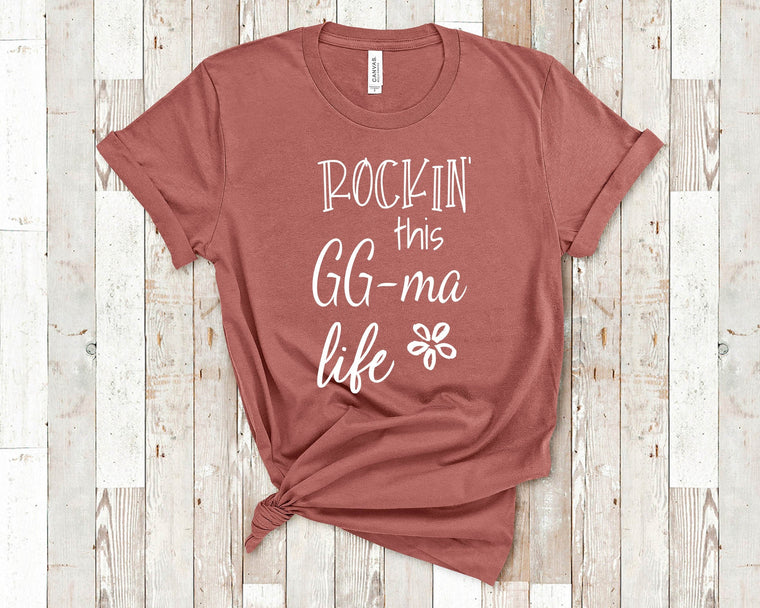 Rockin This GG-ma Life Tshirt Gift from Grandkids - Funny Shirt Grandmother Birthday Christmas Mother's Day Gifts for Grandma