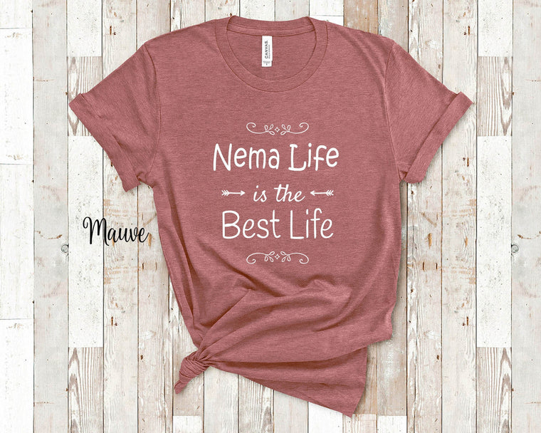 Nema Life Is The Best Grandma Tshirt Special Grandmother Gift Idea for Mother's Day, Birthday, Christmas or Pregnancy Reveal Announcement