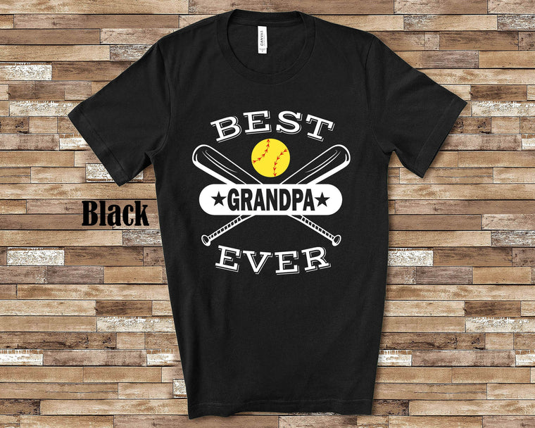 Best Softball Grandpa Shirt -  Great for Father's Day, Birthday or Christmas Gift for Grandfather with Granddaugther Ball Player
