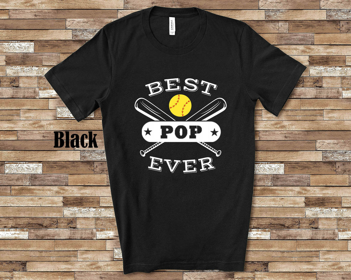 Best Softball Pop Ever Shirt for Grandpa -  Great Father's Day Birthday Christmas Gift for Grandfather of Softball Player Granddaughter