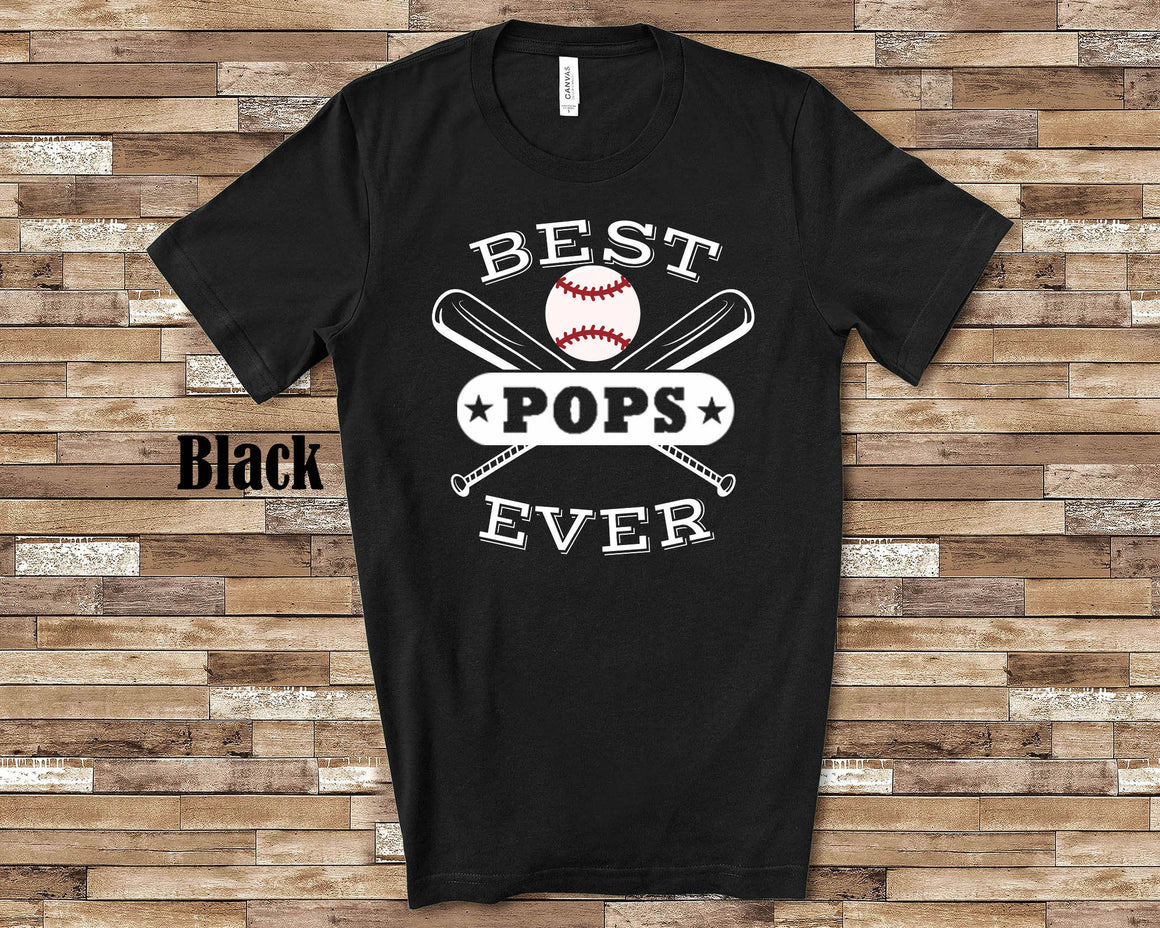 Best Baseball Pops Ever Shirt for Grandpa -  Great for Father's Day, Birthday or Christmas Gift for Grandfather of Baseball Player