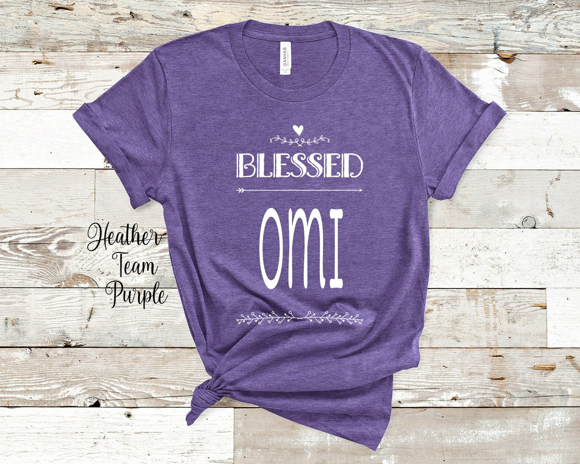 Blessed Omi Grandma Tshirt, Long Sleeve Shirt and Sweatshirt Belgian Flemish Grandmother Gift Idea for Mother's Day, Birthday, Christmas or Pregnancy Reveal Announcement
