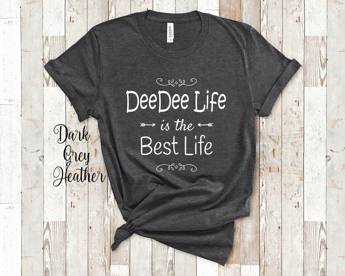DeeDee Life Is The Best Grandma Tshirt, Long Sleeve Shirt and Sweatshirt Special Grandmother Gift Idea for Mother's Day, Birthday, Christmas or Pregnancy Reveal Announcement