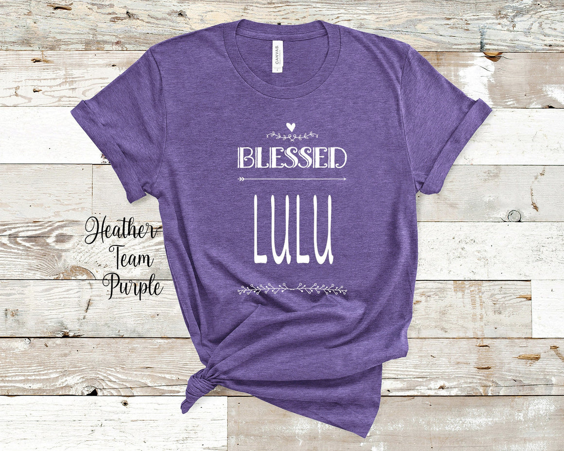 Blessed Lulu Grandma Tshirt, Long Sleeve Shirt or Sweatshirt for a Special Grandmother Gift Idea for Mother's Day, Birthday, Christmas or Pregnancy Reveal Announcement
