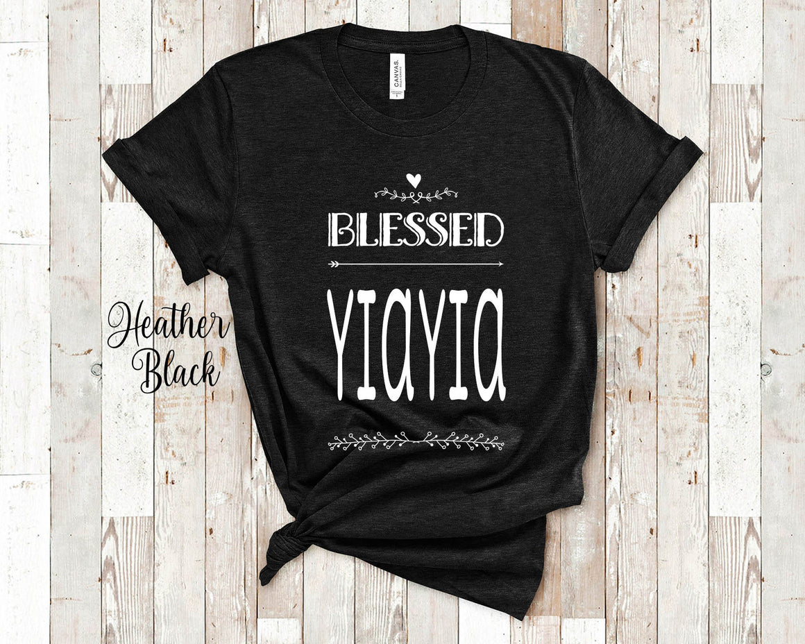 Blessed Yiayia Grandma Tshirt, Long Sleeve Shirt and Sweatshirt Greece Greek Grandmother Gift Idea for Mother's Day, Birthday, Christmas or Pregnancy Reveal Announcement