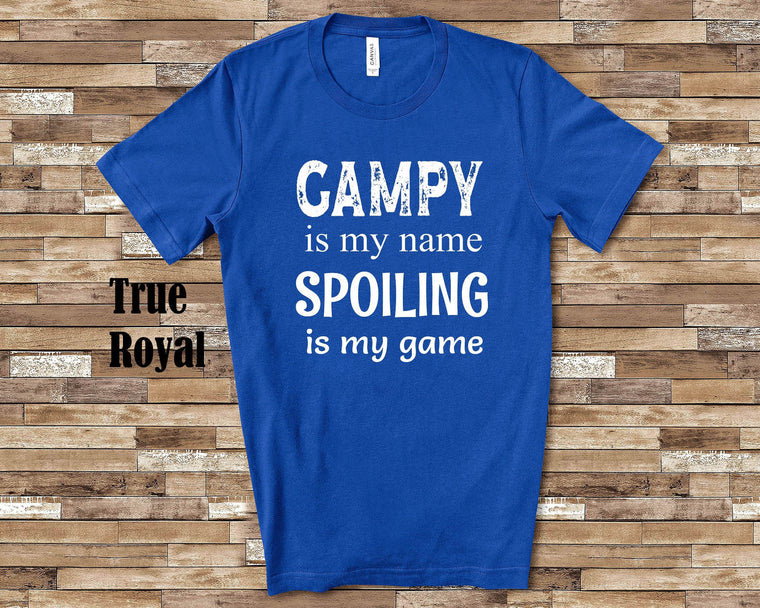Gampy Is My Name Grandpa Tshirt Special Grandfather Gift Idea for Father's Day, Birthday, Christmas or Pregnancy Reveal Announcement
