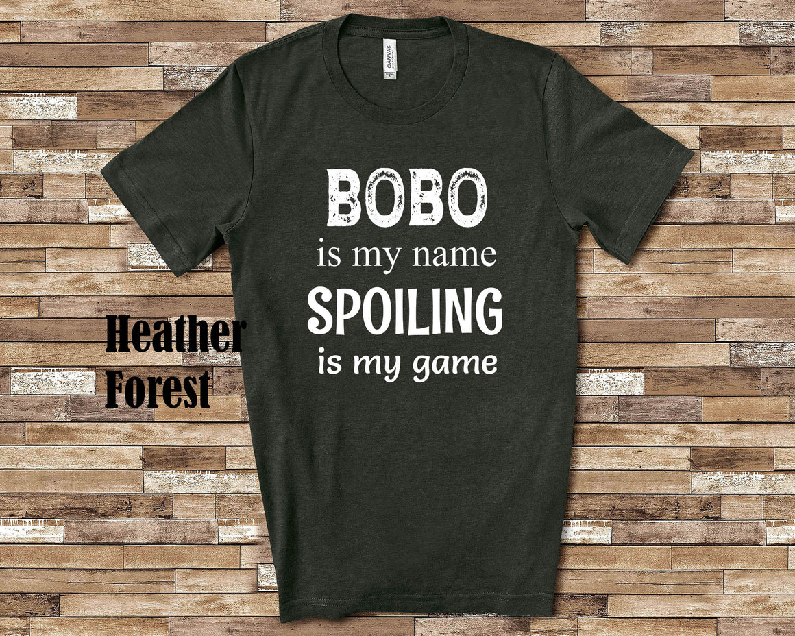 Bobo Is My Name Grandpa Tshirt Special Grandfather Gift Idea for Father's Day, Birthday, Christmas or Pregnancy Reveal Announcement
