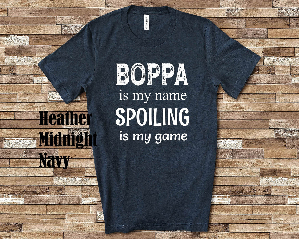 Boppa Is My Name Grandpa Tshirt Special Grandfather Gift Idea for Father's Day, Birthday, Christmas or Pregnancy Reveal Announcement