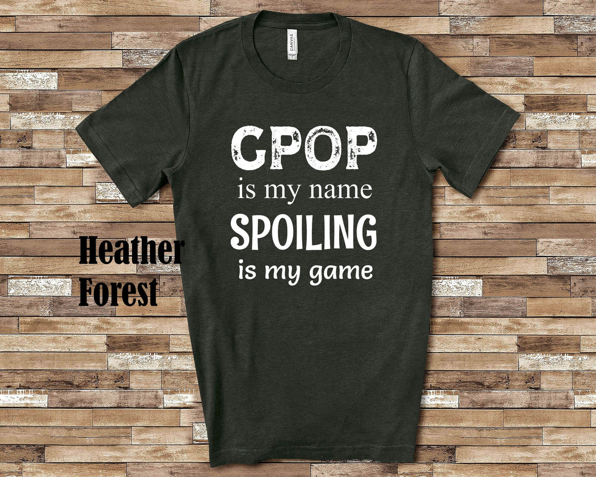 Gpop Is My Name Grandpa Tshirt Special Grandfather Gift Idea for Father's Day, Birthday, Christmas or Pregnancy Reveal Announcement