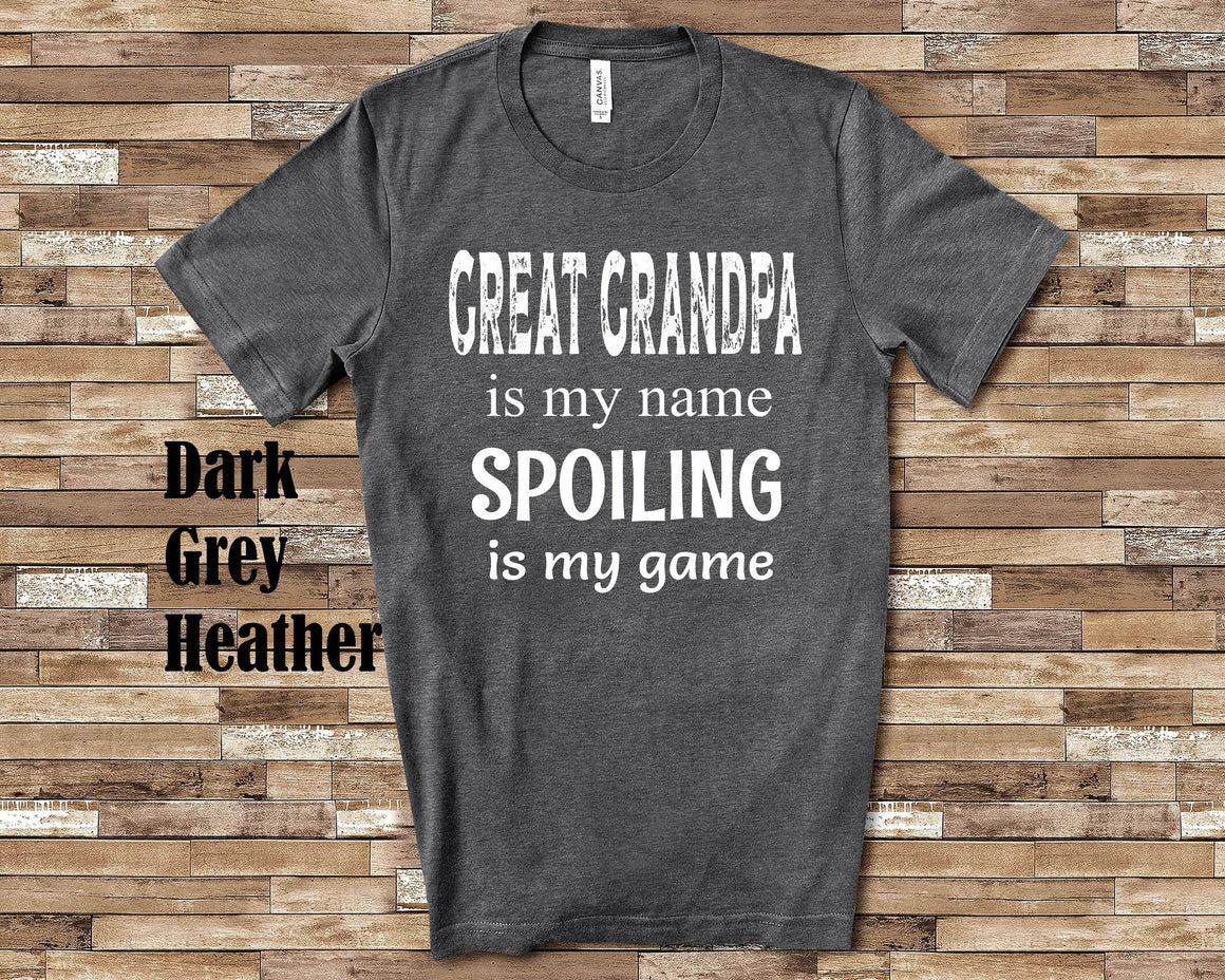 Great Grandpa Is My Name Tshirt Special Grandfather Gift Idea for Father's Day, Birthday, Christmas or Pregnancy Reveal Announcement