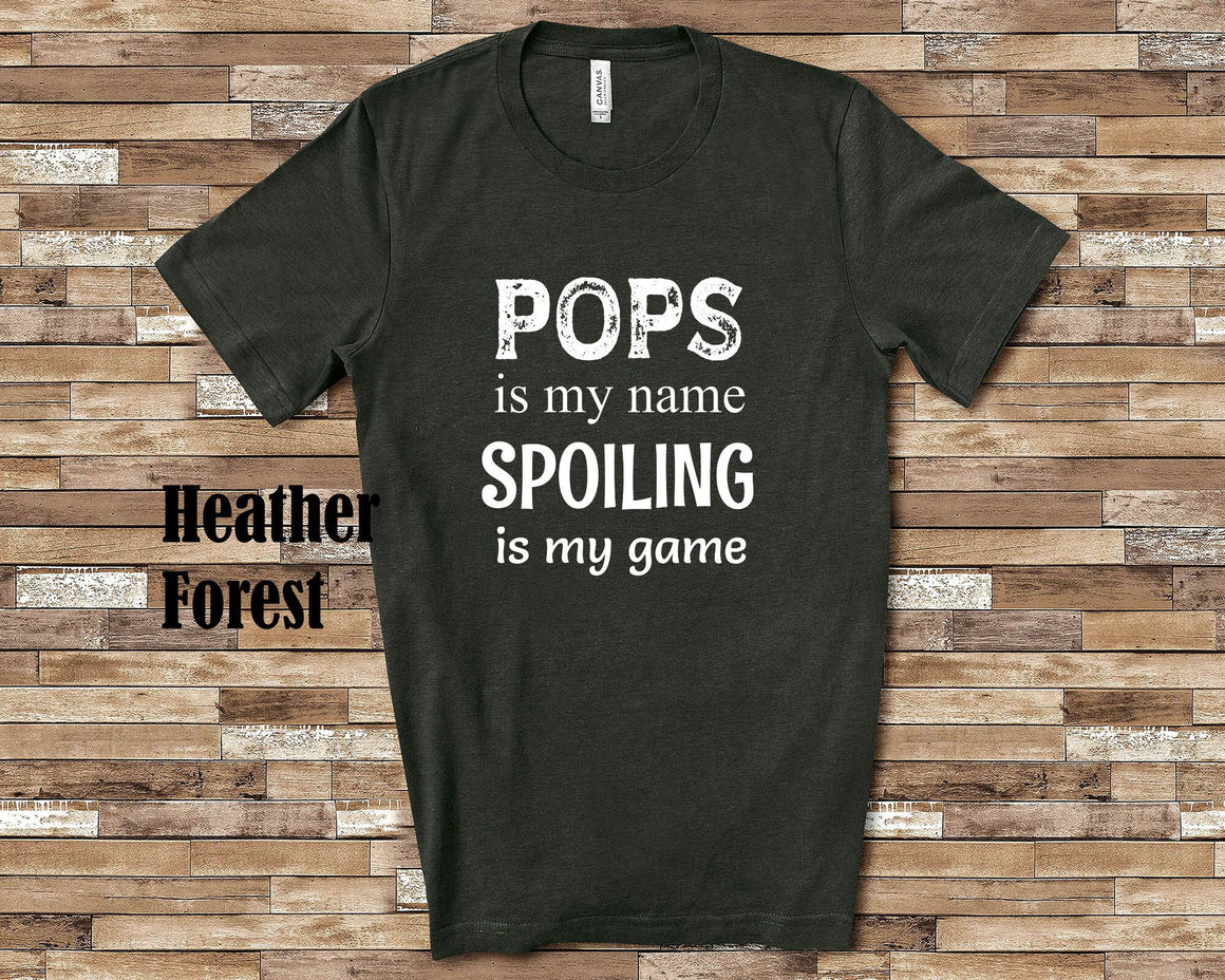 Pops Is My Name Grandpa Tshirt Special Grandfather Gift Idea for Father's Day, Birthday, Christmas or Pregnancy Reveal Announcement