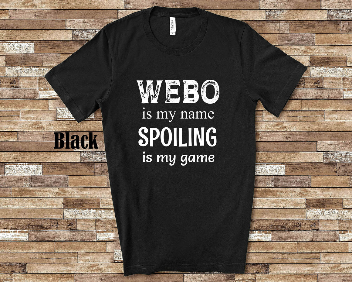 Webo Is My Name Grandpa Tshirt China Chinese Grandfather Gift Idea for Father's Day, Birthday, Christmas or Pregnancy Reveal Announcement
