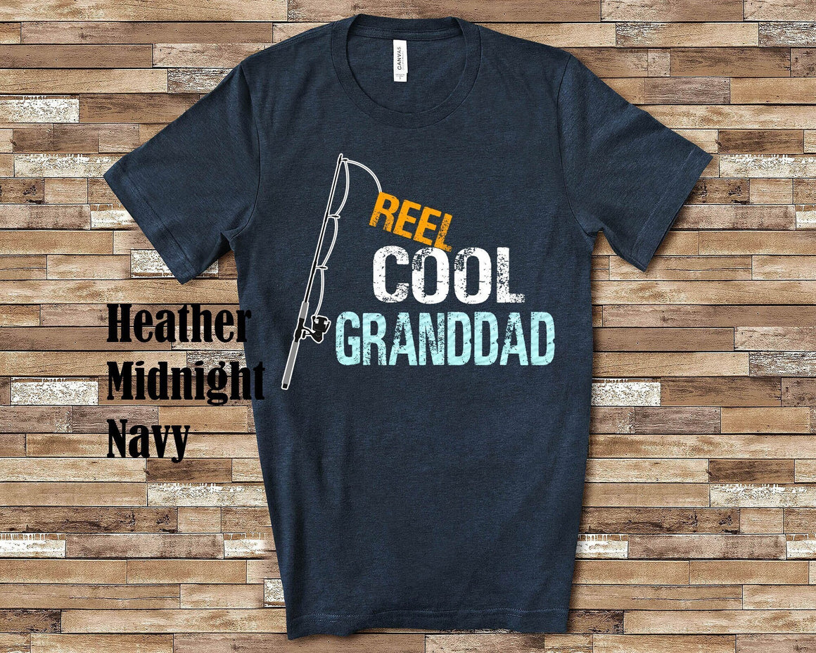 Reel Cool Granddad Shirt Tshirt Granddad Gift from Granddaughter Grandson Birthday Fathers Day Christmas Grandparent Gifts for Granddad