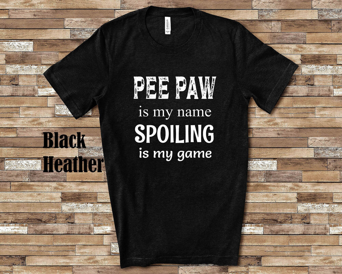 Pee Paw Is My Name Grandpa Tshirt Special Grandfather Gift Idea for Father's Day, Birthday, Christmas or Pregnancy Reveal Announcement