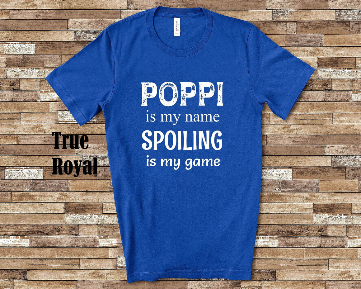 Poppi Is My Name Grandpa Tshirt Special Grandfather Gift Idea for Father's Day, Birthday, Christmas or Pregnancy Reveal Announcement