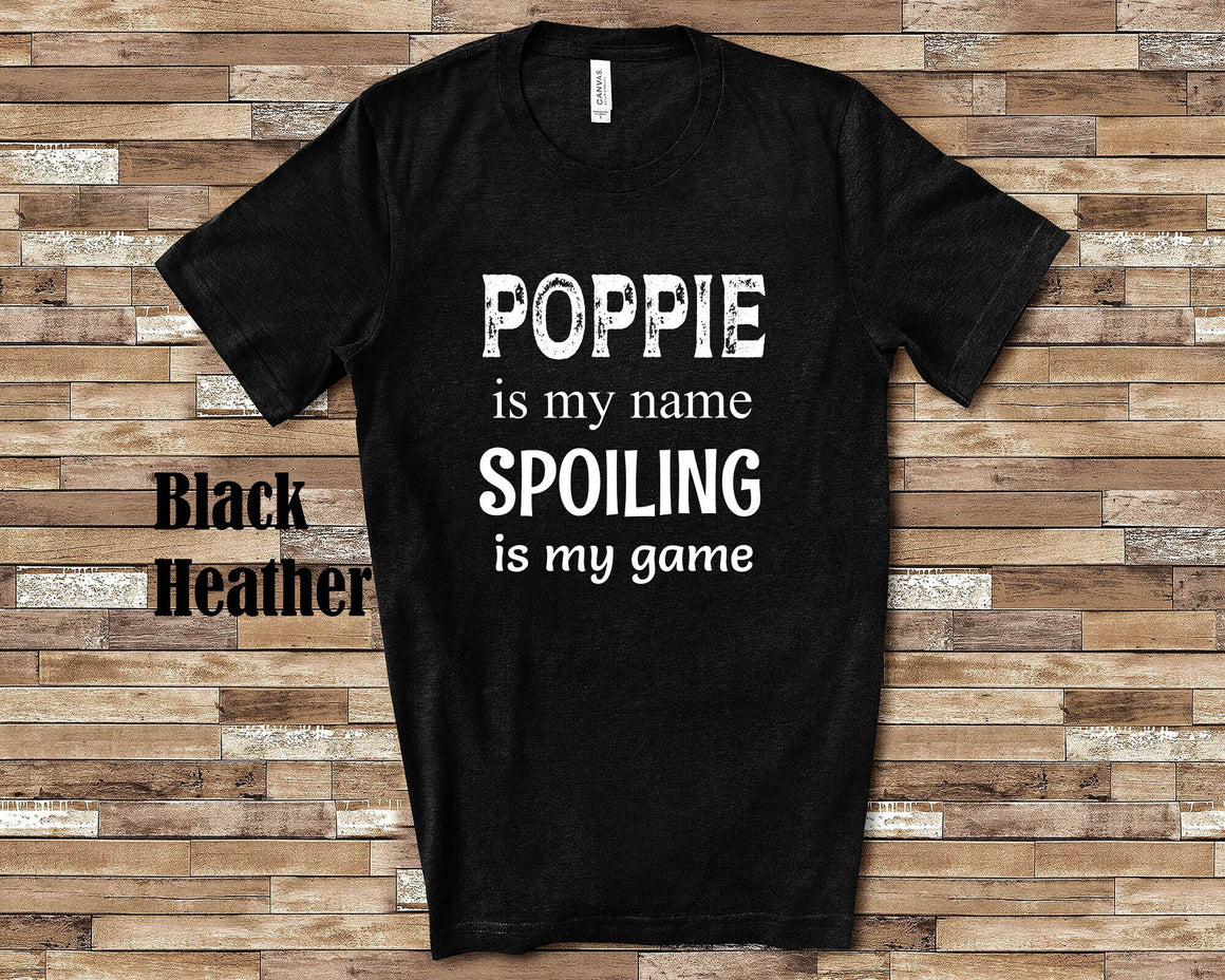 Poppie Is My Name Grandpa Tshirt Special Grandfather Gift Idea for Father's Day, Birthday, Christmas or Pregnancy Reveal Announcement