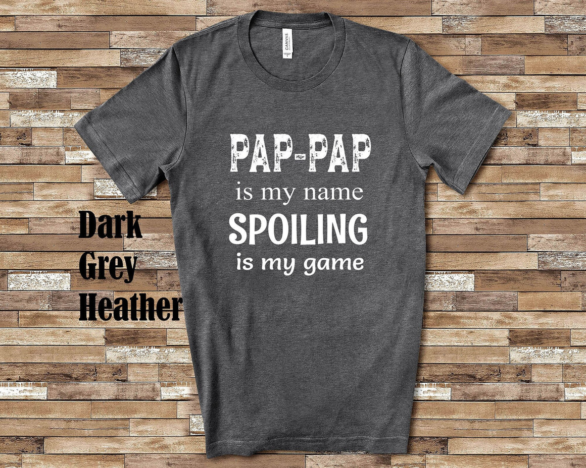 Pap-Pap Is My Name Grandpa Tshirt Special Grandfather Gift Idea for Father's Day, Birthday, Christmas or Pregnancy Reveal Announcement