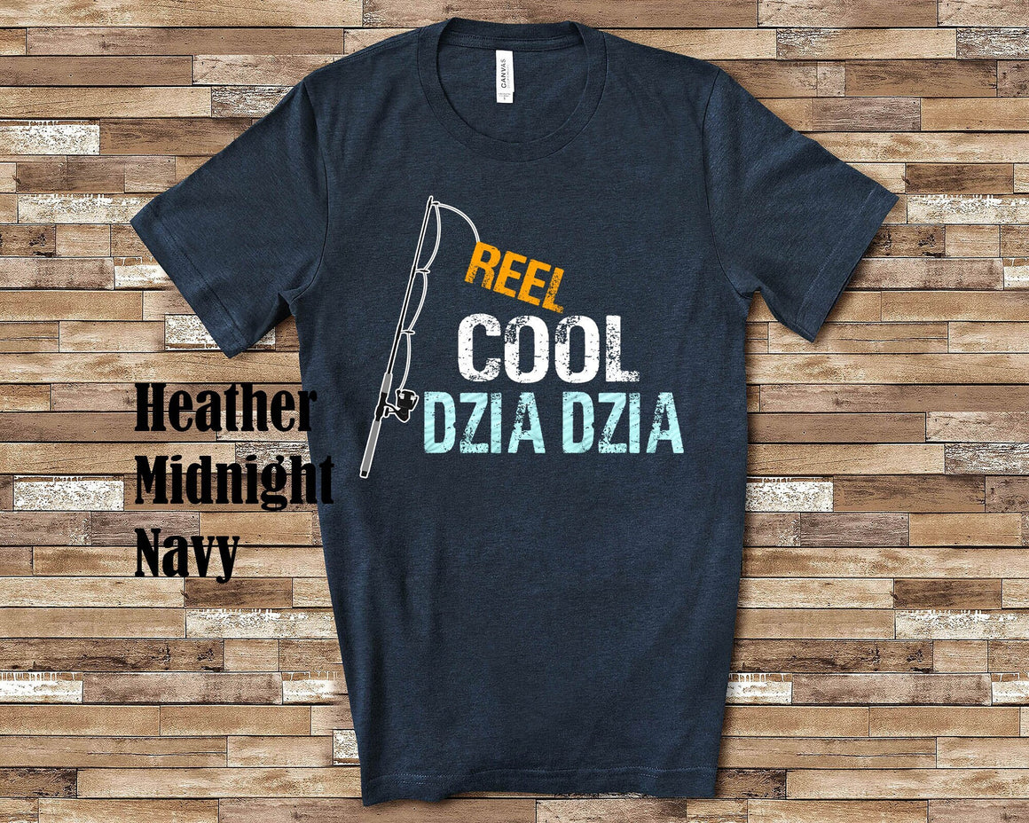 Reel Cool Dzia Dzia Shirt Tshirt Gift from Granddaughter Grandson - Great Birthday Christmas Fathers Day Gifts for Polish Grandfather