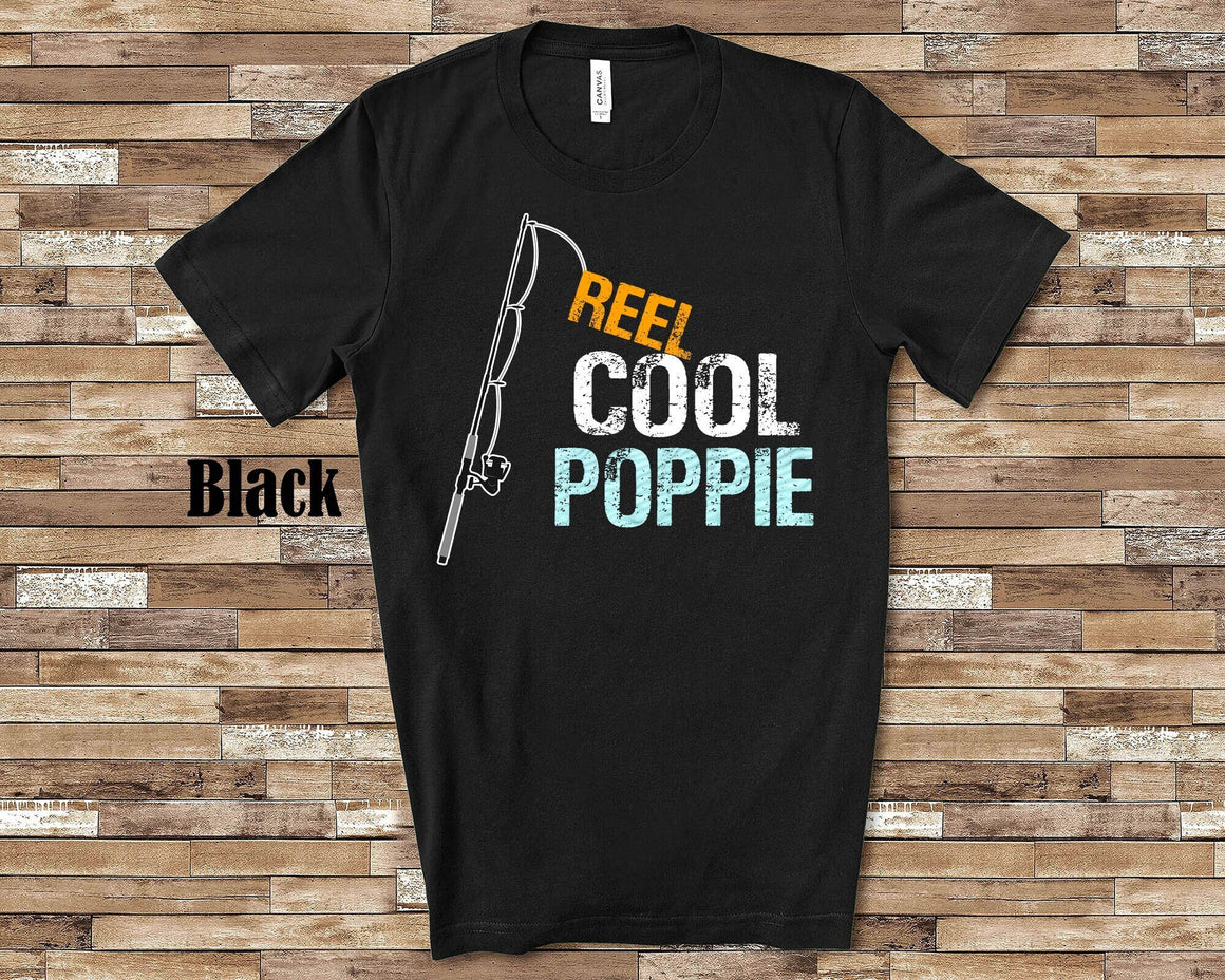 Reel Cool Poppie Shirt Tshirt Poppie Gift from Granddaughter Grandson Birthday Fathers Day Grandparent Gifts for Poppie