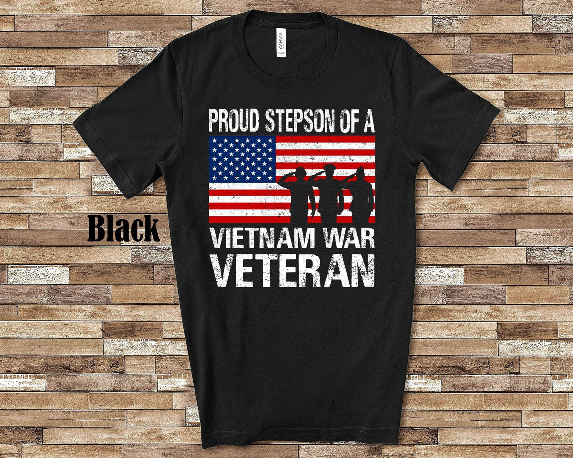 Proud Stepson of a Vietnam War Veteran Veterans Family Shirt for Stepfather Vet Matching Memorial Day Shirt July 4th or Veterans Day Shirt