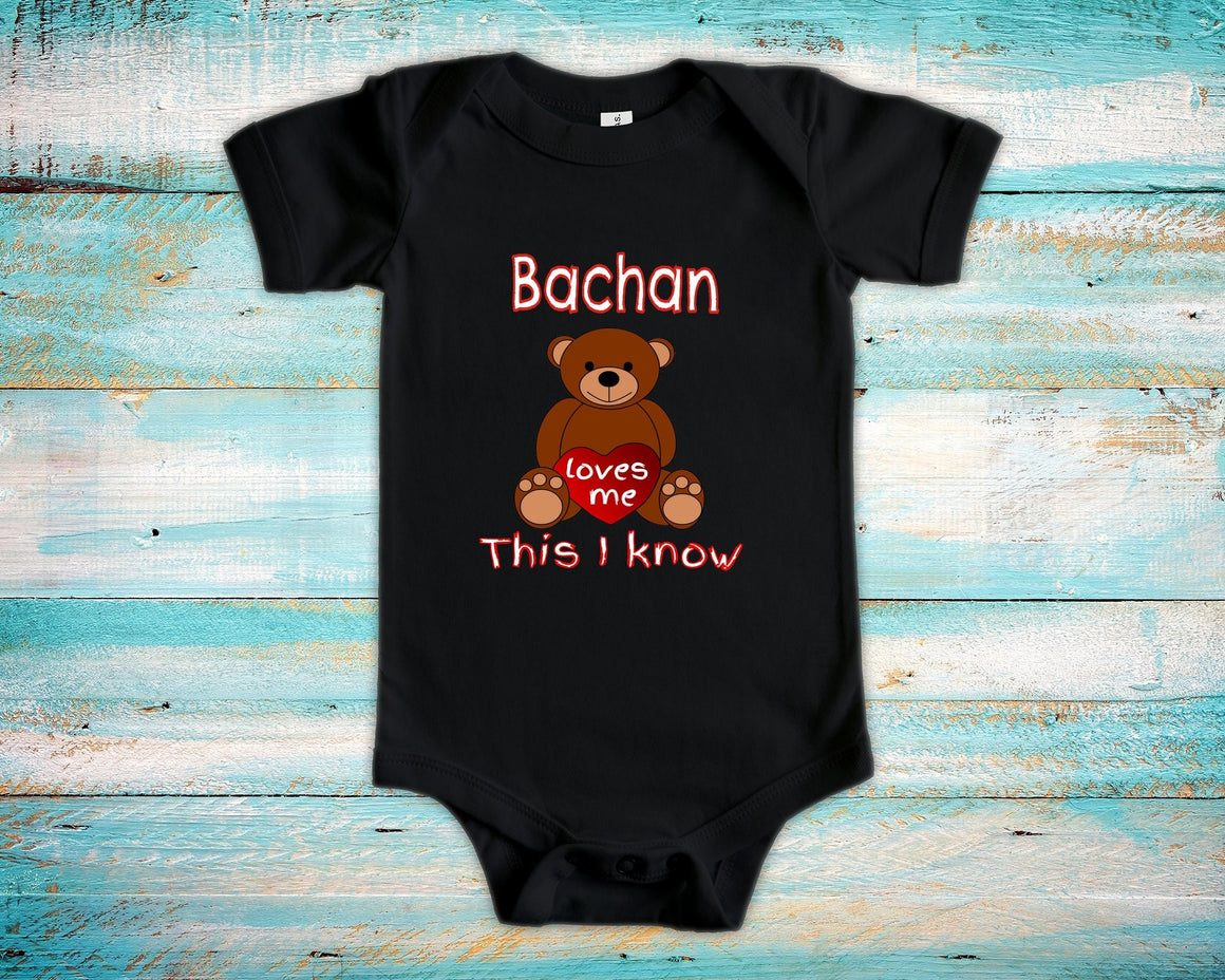 Bachan Loves Me Cute Grandma Bear Baby Bodysuit, Tshirt or Toddler Shirt Japan Japanese Grandmother Gift or Pregnancy Reveal Announcement